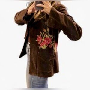 Vintage Corduroy Embroidered Blazer
